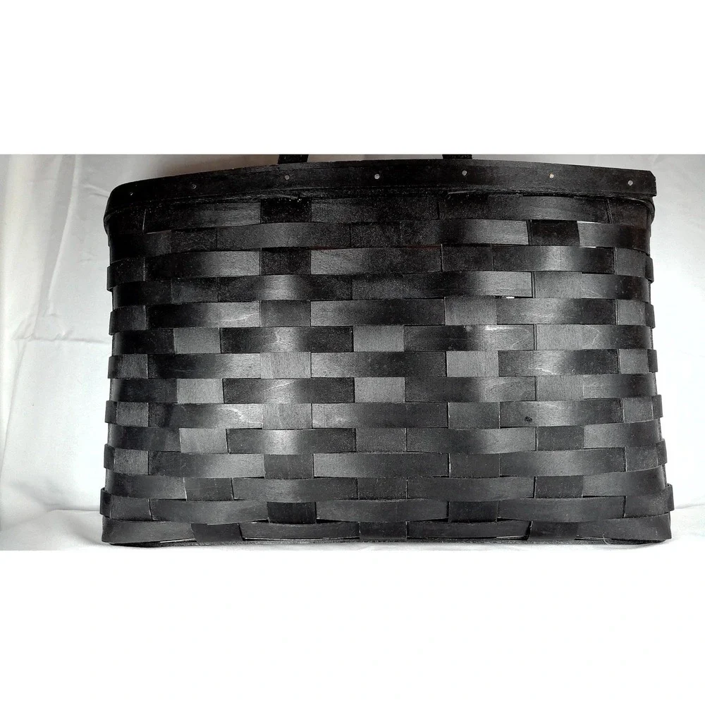 Longaberger Tidy Up‎ Basket Set Black Maplewood Handmade Protector Included
